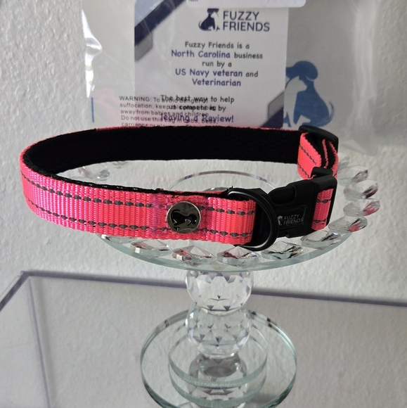 Fuzzy Friends Reflective Dog Collar - PINK - NEW in Bag - Picture 7 of 8